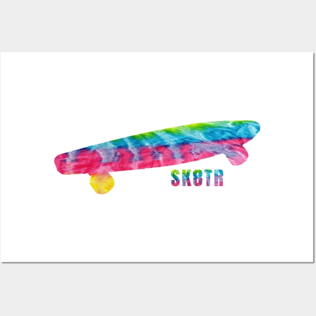 Tie Dye Skateboard Gifts For Girls Boys Teens Boarders Wall Art by gillys